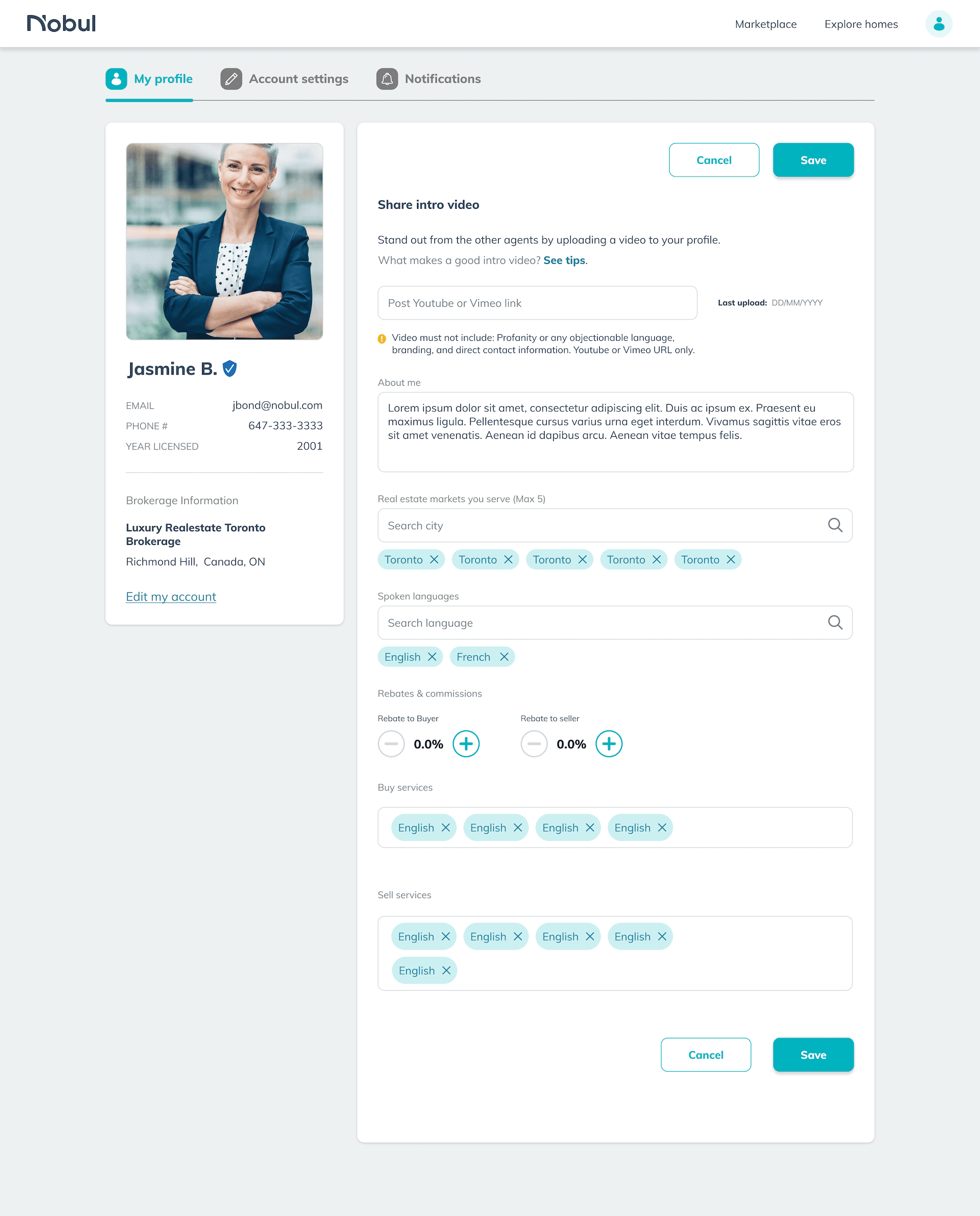 Agent_Dashboard_My Profile Edit mode